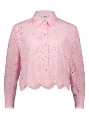 ONLY Bluzka w kolorze jasnoróżowym rozmiar: L. Różowe bluzki damskie Only, l, bez wzorów, z bawełny, bez kołnierzyka, bez ramiączek. Za 119.12 zł.