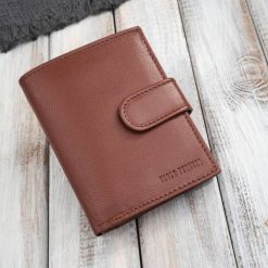 Portfel męski skórzany klasyczny pionowy koniakowy z RFID Paolo Peruzzi AL-18-CG. Portfele męskie bez wzorów, ze skóry. Za 59.00 zł.