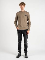 Les Hommes Sweter | LKK122-607U | Motorcycle Jumper | Mężczyzna | Beżowy. Brązowe swetry męskie Les Hommes, m, bez wzorów, z bawełny, bez kołnierzyka. W wyprzedaży za 679.00 zł.