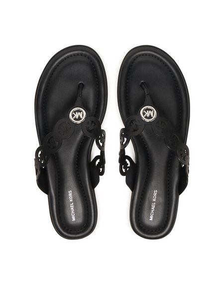 MICHAEL Michael Kors Japonki Jane Thong 40S6JNFS1L Czarny. Czarne klapki damskie MICHAEL Michael Kors, bez wzorów, ze skóry, bez obcasa. Za 529.99 zł.
