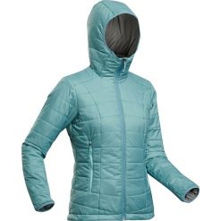 Kurtka trekkingowa damska Forclaz MT100. Zielone kurtki damskie FORCLAZ, m, bez wzorów, z materiału, bez kaptura. Za 179.99 zł.