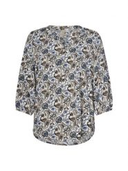 Soyaconcept® bluzka tunika - SC-Samea Kobiety wiskoza niebieski|beżowy, S. Brązowe tuniki damskie s, bez wzorów, z wiskozy, eleganckie, bez kołnierzyka, bez ramiączek. Za 119.95 zł.
