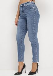 Niebieskie Jeansy Regular z Prostymi Nogawkami Ceffia. Niebieskie jeansy damskie Born2be. Za 59.99 zł.