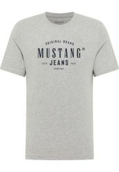 Męski T-Shirt Mustang Style Alex Mid Grey Mélange 1018005 4140. Szare t-shirty męskie Mustang, m, bez wzorów, bez kołnierzyka. Za 79.99 zł.