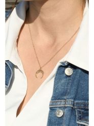 MOODE Naszyjnik "Rosa" z zawieszką - dł. 42 cm rozmiar: onesize. Żółte naszyjniki damskie MOODE, ze stali. Za 39.99 zł.