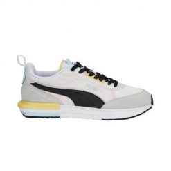 Buty do chodzenia damskie Puma R22. Białe buty sportowe na co dzień damskie Puma, bez wzorów, z gumy, trekkingowe. Za 237.99 zł.
