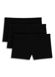 Bokserki damskie z bawełną organiczną (3 pary). Czarne bokserki i panty damskie bonprix, bez wzorów, z bawełny. Za 49.99 zł.