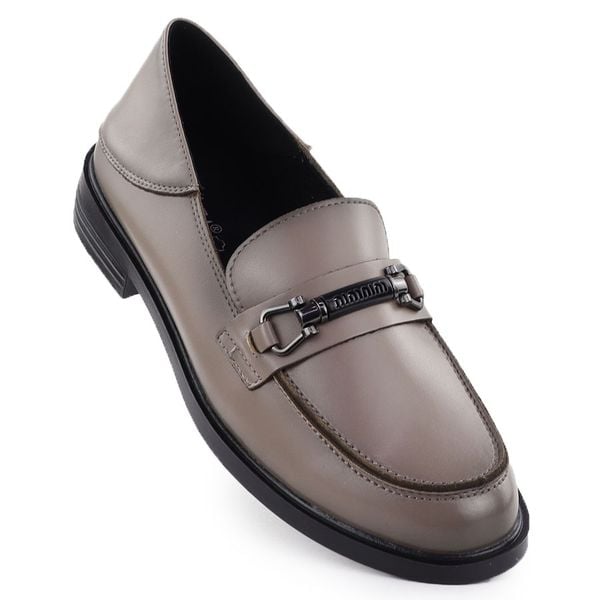 Skórzane półbuty damskie mokasyny taupe Vinceza 18112. Mokasyny damskie VINCEZA, ze skóry. Za 96.00 zł.