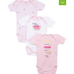 Body (3 szt.) w kolorze białym i jasnoróżowym. Białe body niemowlęce Absorba & DIM, bez wzorów, z bawełny, bez ramiączek. W wyprzedaży za 35.95 zł.