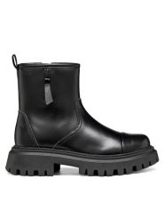 Geox Botki J Maquinnens Girl J66M6B 000CN C9999 M Czarny. Czarne botki dziewczęce Geox, bez wzorów, ze skóry, bez ramiączek. Za 359.99 zł.
