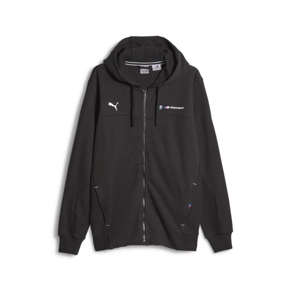 Bluza Męska Motorsport BMW Z Pełnym Zamkiem Błyskawicznym. Czarne bluzy z kapturem męskie Puma, m, z bawełny. Za 193.28 zł.