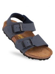 Birkenstock Sandały "NY" w kolorze granatowym rozmiar: 35. Niebieskie sandały damskie Birkenstock, bez wzorów, bez obcasa. Za 252.95 zł.