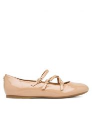 Guess Baleriny FLTKAL PAF02 Beżowy. Brązowe baleriny damskie Guess, z aplikacjami, ze skóry, bez obcasa. Za 419.99 zł.