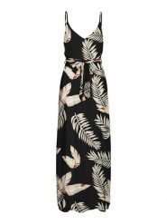 Vero Moda Sukienka w kolorze czarno-beżowym rozmiar: L. Brązowe sukienki damskie Vero Moda, l, bez wzorów, z tkaniny, bez kołnierzyka, bez ramiączek, maxi. Za 144.58 zł.