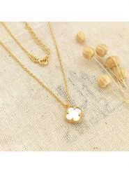 Miu Silver Pozłacany naszyjnik z zawieszką - dł. 42 cm rozmiar: onesize. Białe naszyjniki damskie Miu Silver, pozłacane. Za 82.99 zł.