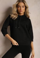 Czarna Bluza Ozdobiona Drobnymi Cyrkoniami i Sznurkami Vanreil. Czarne bluzy bez kaptura damskie Renee, m. Za 59.99 zł.