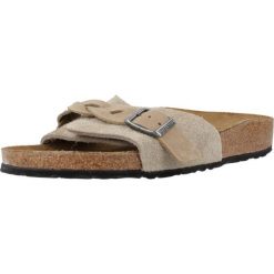 Klapki damskie Birkenstock Oita Braided Taupe Suede Calz S. Brązowe klapki damskie Birkenstock, bez wzorów, z materiału, bez obcasa. Za 799.99 zł.