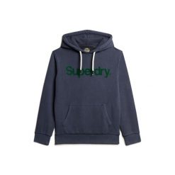 Bluza z kapturem Superdry Classic Core Logo. Niebieskie bluzy z kapturem męskie Superdry., m, z materiału. Za 369.75 zł.