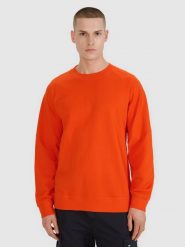 4F Bluza dresowa nierozpinana bez kaptura męska - pomarańczowa XL. Brązowe bluzy bez kaptura męskie 4f, bez wzorów, z bawełny, sportowe, bez kołnierzyka, bez ramiączek. W wyprzedaży za 79.99 zł.
