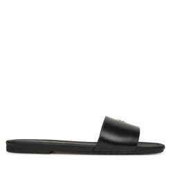 Klapki Calvin Klein Jeans. Czarne klapki damskie Calvin Klein Jeans, bez wzorów, z jeansu, bez obcasa. Za 209.99 zł.
