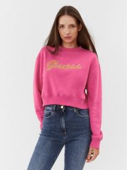 Guess Bluza W3BQ13 KB681 Różowy Regular Fit. Czerwone bluzy bez kaptura damskie Guess, m, z bawełny. Za 169.99 zł.