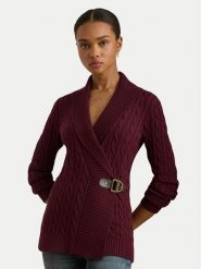 LAUREN RALPH LAUREN Sweter 200808258027 Bordowy Relaxed Fit. Czerwone swetry klasyczne damskie Lauren Ralph Lauren, xs, z bawełny, bez kołnierzyka. Za 949.99 zł.