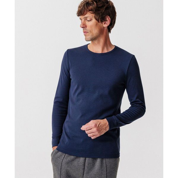 Koszulka z długim rękawem z okrągłym dekoltem Damart Thermolactyl. Niebieskie koszulki męskie z długim rękawem DAMART, m. Za 204.50 zł.