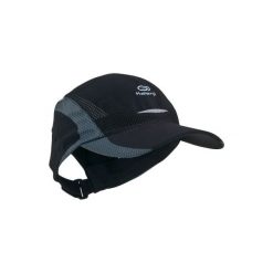 Czapka Z Daszkiem Do Biegania Męska. Czarne czapki męskie KALENJI, bez wzorów, z materiału. Za 19.99 zł.