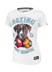 Koszulka damska Pitbull Santa-Mu. Białe t-shirty damskie PITBULL, m, z aplikacjami, z bawełny, bez kołnierzyka. Za 99.00 zł.