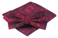 Mucha Męska z Poszetką - Alties - Odcienie Czerwieni. Czerwone krawaty i muchy męskie Alties, bez wzorów, eleganckie. Za 54.00 zł.