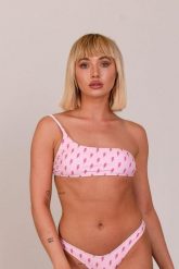 Góra bikini z odkrytymi ramionami Strajk szczęścia. Czerwone bikini damskie OOSC, bez wzorów. Za 122.99 zł.