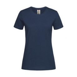 Damska Klasyczna Koszulka Organiczna O Dopasowanym Kroju. Niebieskie t-shirty damskie Stedman, m, bez wzorów, bez kołnierzyka. Za 41.99 zł.