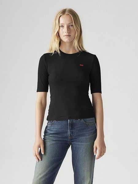 Levi's Koszulka "Luca" w kolorze czarnym rozmiar: XXS. Czarne bluzki damskie Levi's, s, bez wzorów, z bawełny, bez kołnierzyka. Za 55.95 zł.