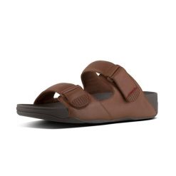 Skórzane sandały FitFlop Gogh. Czarne sandały męskie FIT FLOP, z gumy, bez zapięcia. Za 612.50 zł.