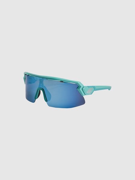 4F Okulary przeciwsłoneczne z multibarwną powłoką - turkusowe Uniwersalny. Niebieskie okulary przeciwsłoneczne damskie 4f. Za 249.99 zł.