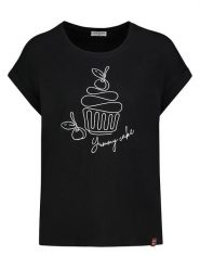 Eight2Nine Koszulka w kolorze czarnym rozmiar: XS. Czarne bluzki damskie Eight2Nine, xs, bez wzorów, z bawełny, bez kołnierzyka, bez ramiączek. Za 43.99 zł.