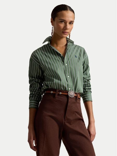 Polo Ralph Lauren Koszula 211910743513 Zielony Regular Fit. Zielone koszule damskie Polo Ralph Lauren, xs, bez wzorów, z bawełny, bez kołnierzyka, bez ramiączek. Za 859.99 zł.