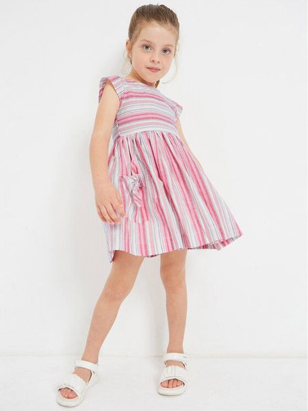 Mayoral Sukienka codzienna 3922 Kolorowy. Sukienki dziewczęce Mayoral, bez wzorów, ze lnu, bez ramiączek. Za 149.99 zł.