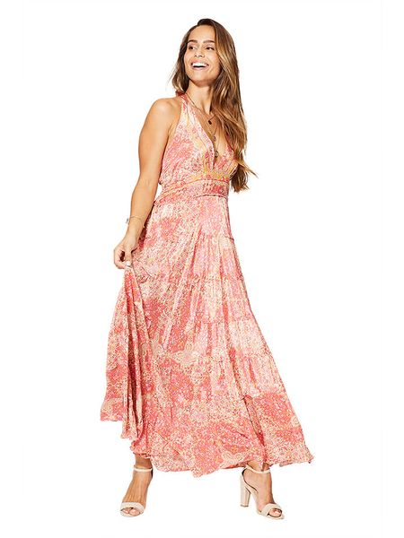 Aller Simplement Sukienka w kolorze jasnoróżowo-białym rozmiar: 34-40. Różowe sukienki damskie Aller Simplement, bez wzorów, klasyczne, bez kołnierzyka, bez ramiączek, maxi. Za 116.45 zł.