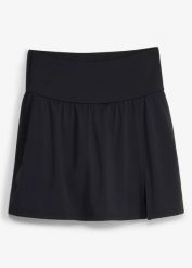 Spódnica sportowa z wszytymi kolarkami, szybko schnąca. Czarne spódniczki damskie bonprix, bez wzorów, z materiału, sportowe, sportowe. Za 114.99 zł.