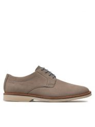 Clarks Półbuty Atticus Ltlace 26176084 Szary. Szare półbuty męskie Clarks, z nubiku, bez zapięcia. Za 319.99 zł.