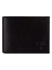 BAGmori Skórzany portfel w kolorze czarnym - 11 x 8 x 2 cm rozmiar: onesize. Czarne portfele męskie BAGmori, bez wzorów, z materiału. Za 100.99 zł.