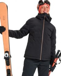 Kurtka do sportów zimowych techniczna damska SNOWYHILL PUFFY. Czarne kurtki narciarskie i snowboardowe damskie Roxy, s, bez wzorów, z materiału, bez kaptura, narciarskie. Za 599.99 zł.