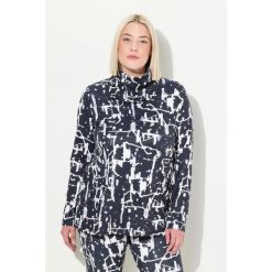 Damskie Bluzka funkcyjna komin dekolt w szpic długi rękaw z recyklingu. Czarne bluzki sportowe damskie Ulla Popken, plus size, bez wzorów, z elastanu, bez ramiączek. W wyprzedaży za 143.99 zł.