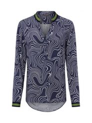 Franco Callegari Bluzka damska tunika Kobiety wiskoza niebieski wzorzysty, 44. Niebieskie tuniki damskie Franco Callegari, bez wzorów, z wiskozy, eleganckie, bez kołnierzyka, bez ramiączek. Za 229.95 zł.