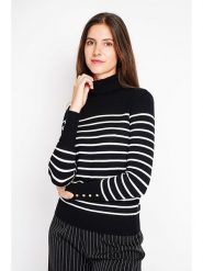 ASSUILI Golf w kolorze czarno-białym rozmiar: 36. Białe golfy damskie Assuili, bez wzorów, bez ramiączek. Za 104.99 zł.