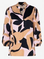 More & More Bluzka w kolorze beżowo-czarnym rozmiar: 40. Brązowe bluzki damskie MORE & MORE, s, bez wzorów, z wiskozy, klasyczne, bez kołnierzyka, bez ramiączek. Za 135.49 zł.