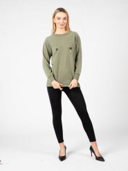Pinko Bluza "Corona" | 1S100B Y7QQ | Kobieta | Wojskowa Zieleń. Zielone bluzy bez kaptura damskie Pinko, s, z bawełny. W wyprzedaży za 349.00 zł.