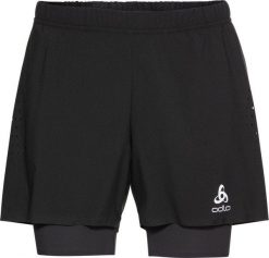 Spodnie techniczne męskie Odlo 2w1 Shorts Zeroweight 5 INCH. Czarne szorty męskie Odlo, bez wzorów, z materiału, sportowe. Za 303.85 zł.