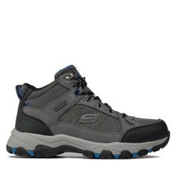 Trapery Skechers. Szare buty zimowe męskie Skechers, bez zapięcia. Za 319.99 zł.